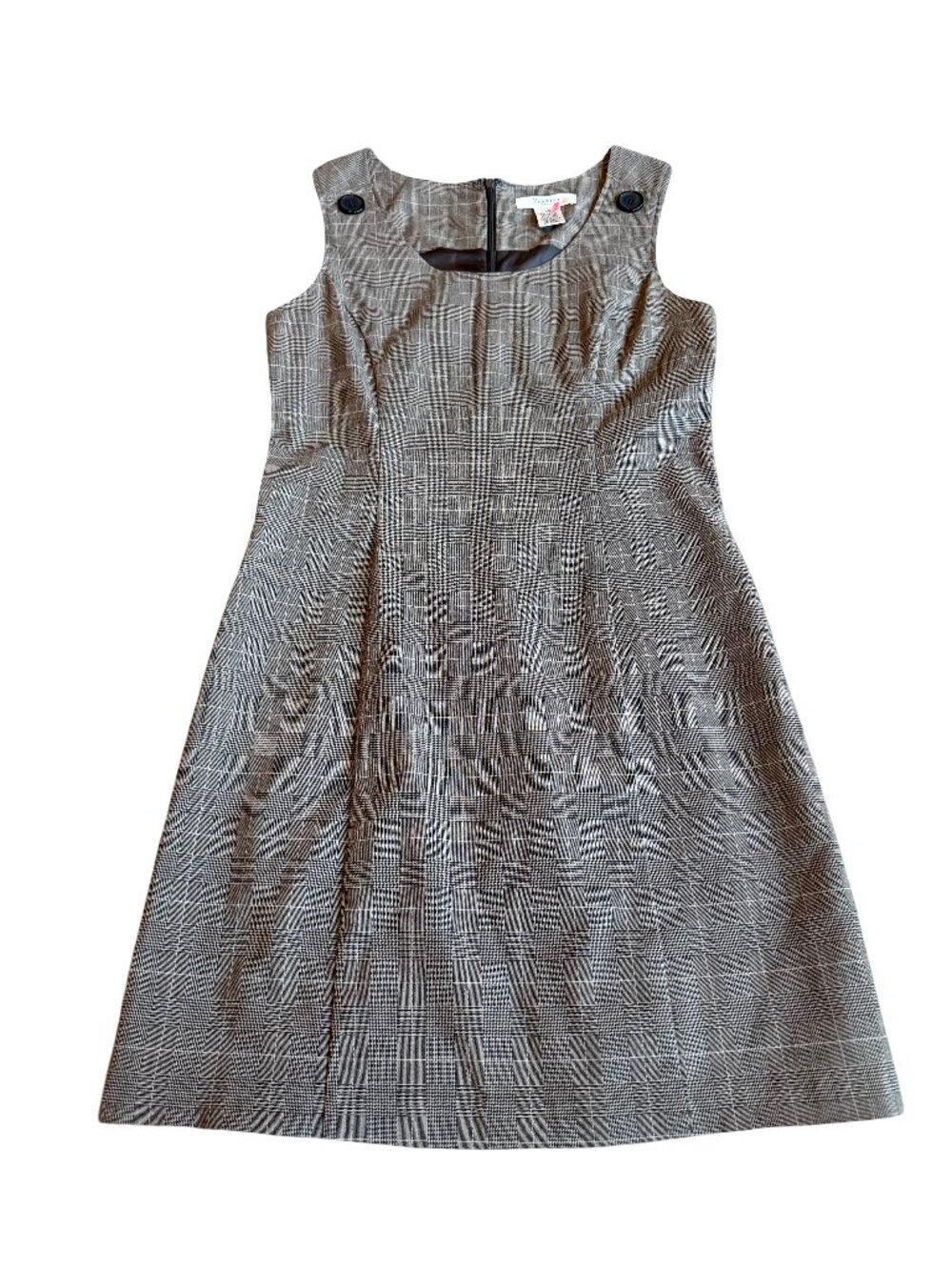 Vertigo Paris Grey Plaid Sleeveless Fit Flare Dress Mini Length X-Small Women's